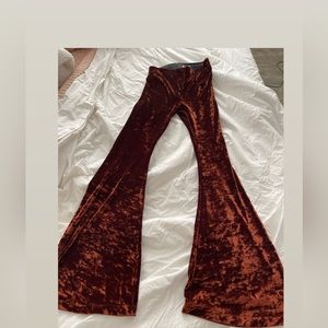 Show Me Your Mumu Velvet Bam Bam Bells Rust Medium Flare Pants